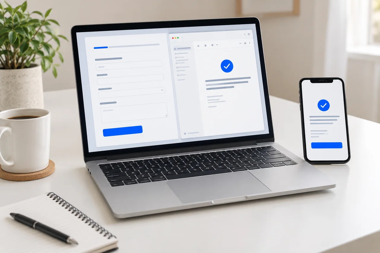 Pamje ilustruese: formular online dhe konfirmim automatik me email